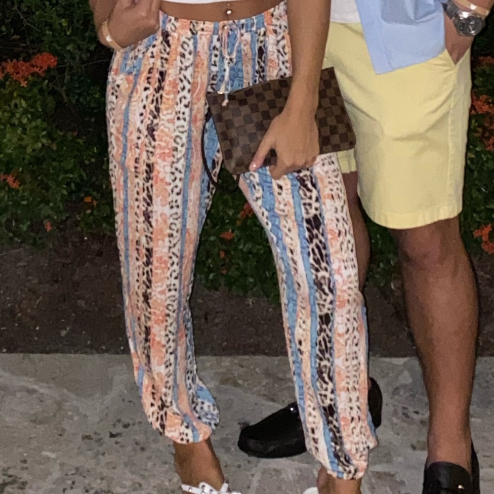 Animal print genie pants